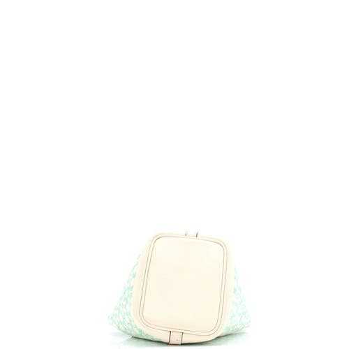 Pre-owned Hermes  Hermes Picotin Lock Bag Lucky Daisy Printed Swift Micro In Brown