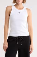 Off-White Fitted Ribbed Crop Tank