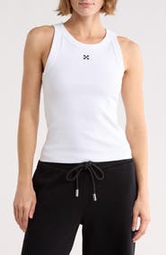 Off-White Fitted Ribbed Crop Tank