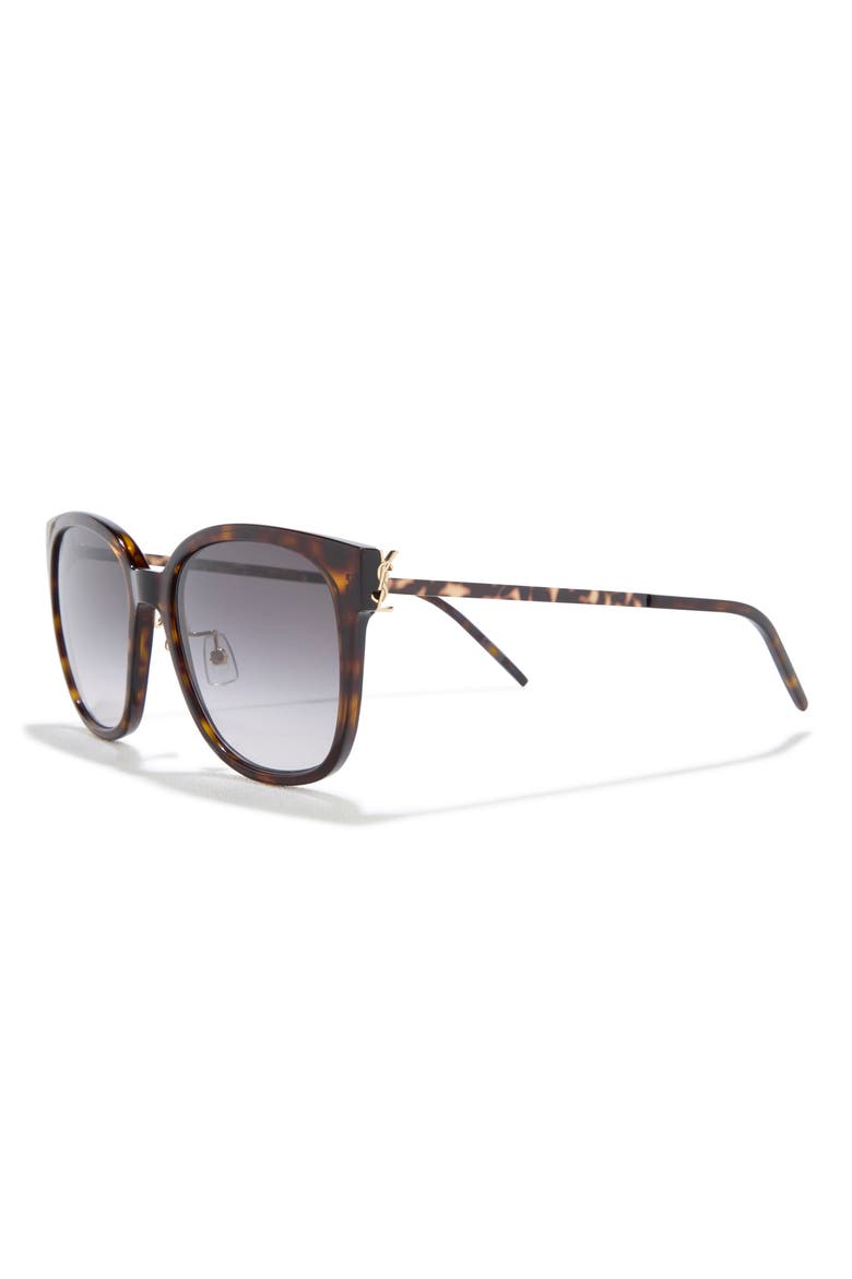 57mm Square Sunglasses, Alternate, color, HAVANA GOLD GREY