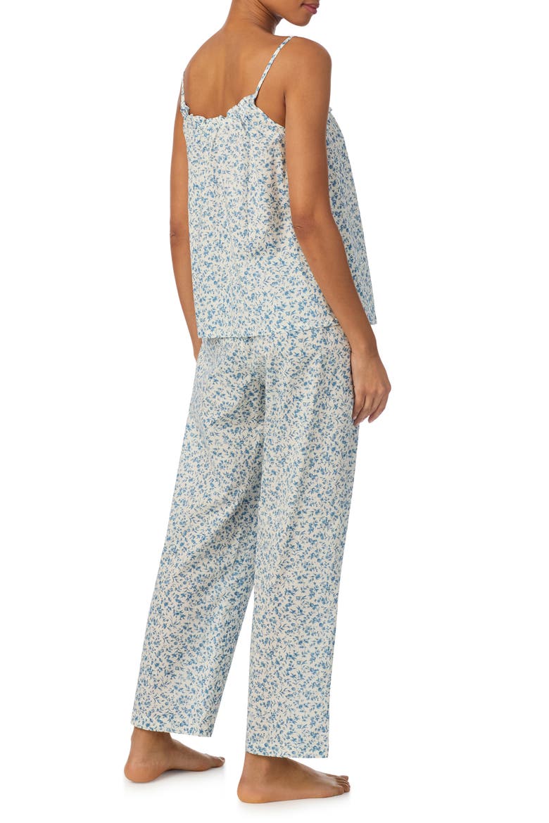 Print Tunnel Neck Ankle Pajamas, Alternate, color, IVORY BLUE
