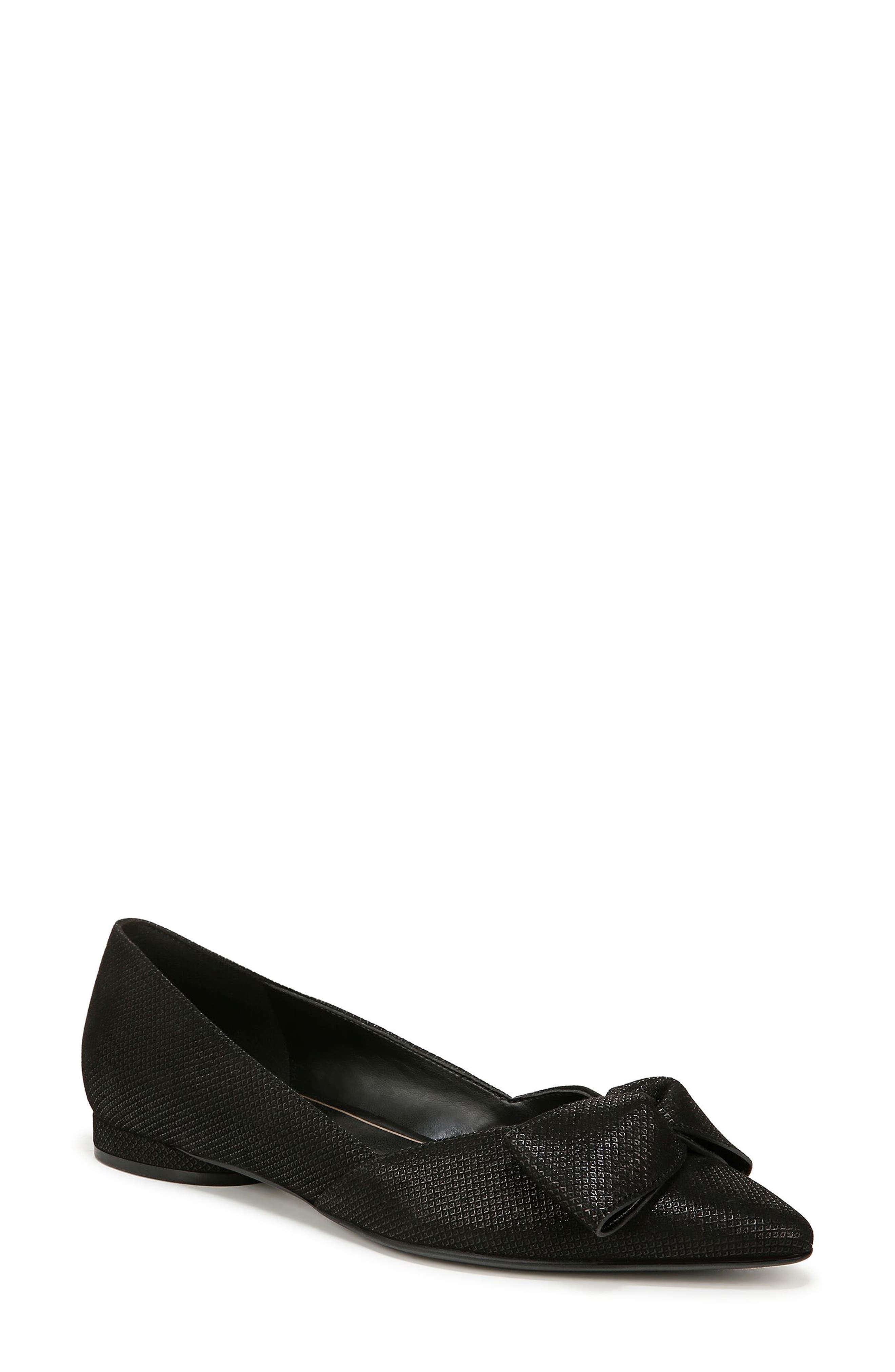 Naturalizer Havana Bow Pointed Toe Flat, Main, color, Black