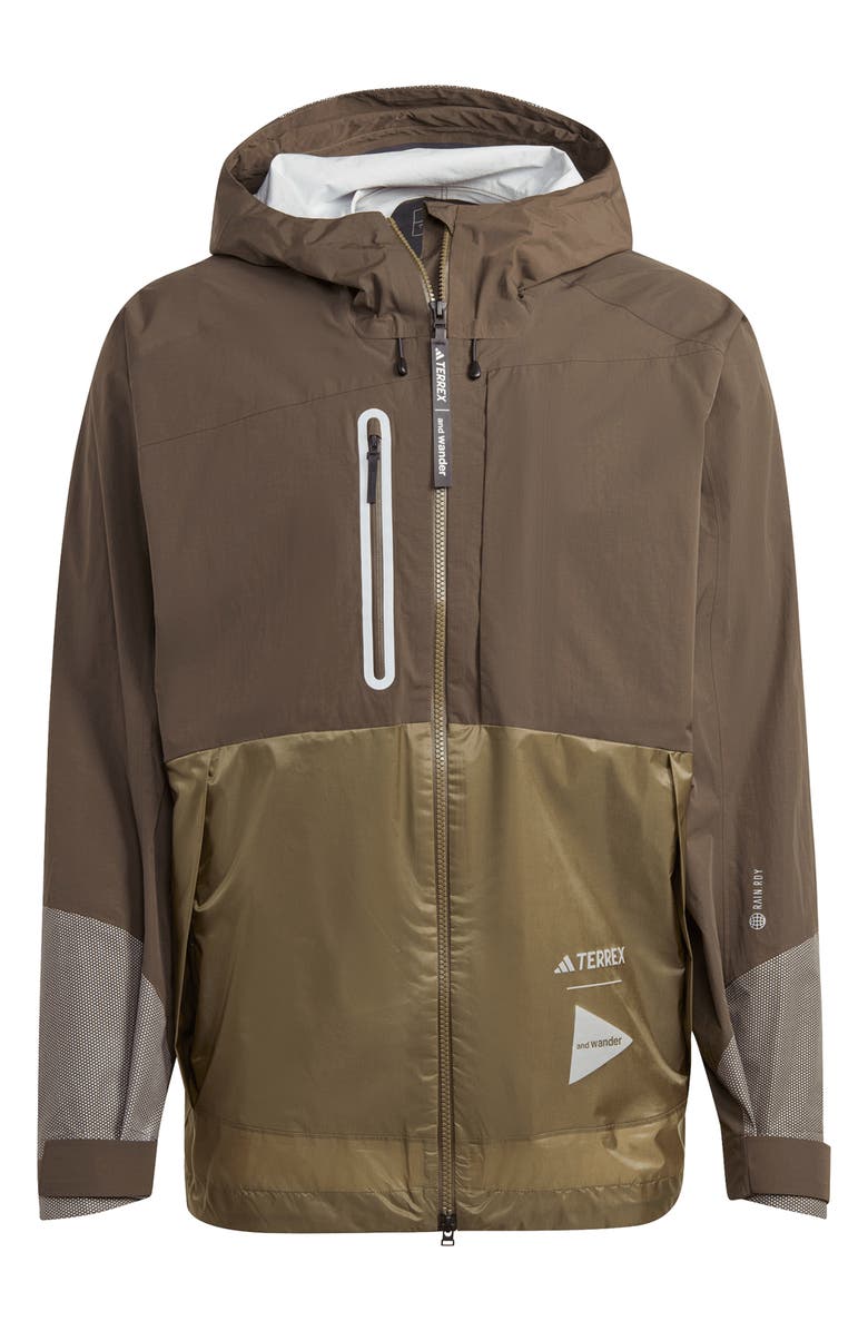 adidas x and wander Terrex Xploric Rain.RDY Water Repellent Hooded Jacket, Alternate, color, 