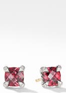 David Yurman Chatelaine® Stud Earrings with Rhodolite Garnet & Diamonds