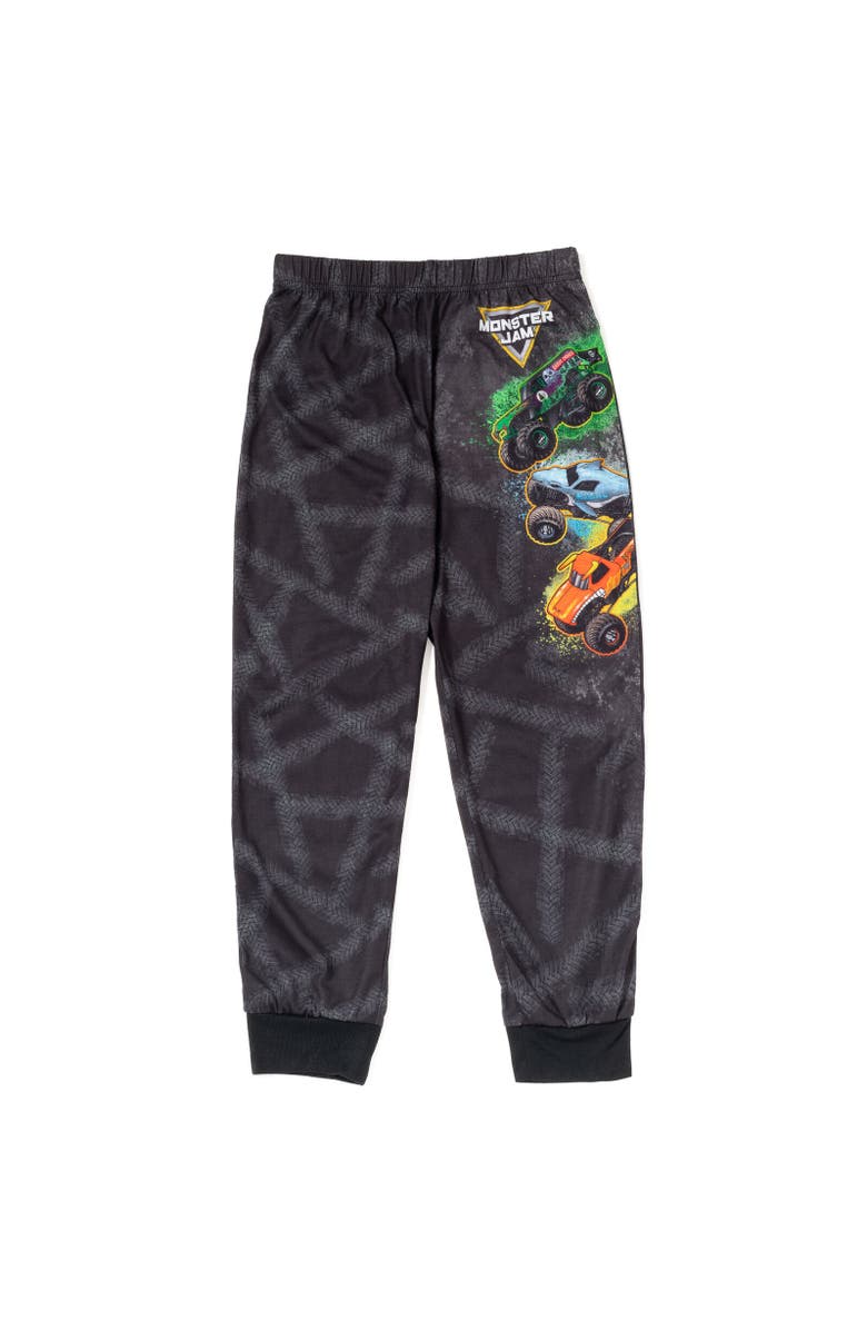 Monster Jam Pajama Shirt & Pants Set, Alternate, color, Black Monster Trucks