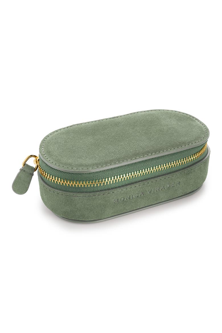 Mini Suede Jewelry Box, Main, color, OLIVE