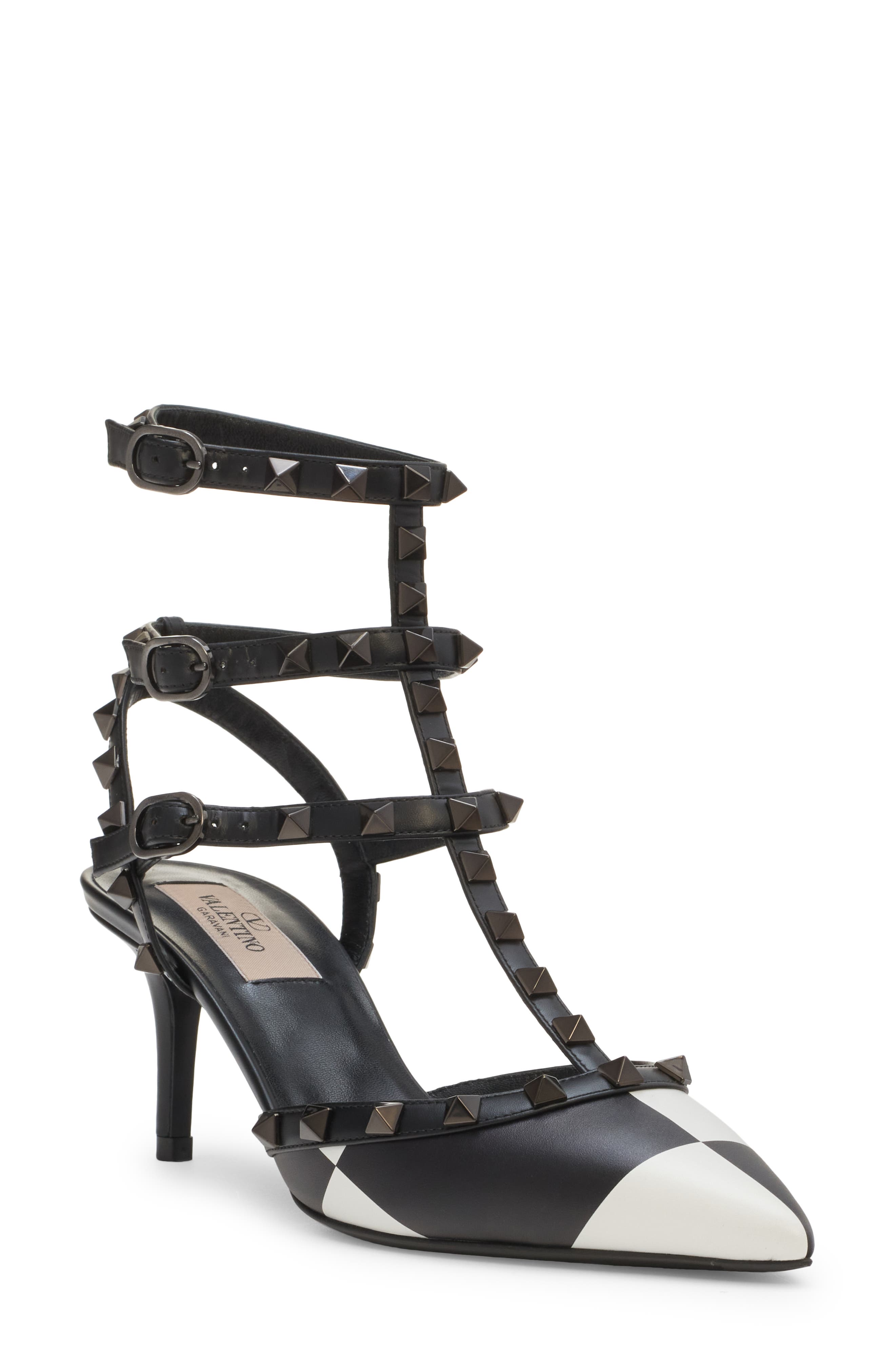 Valentino Garavani Rockstud Pointed Toe T-Strap Pump