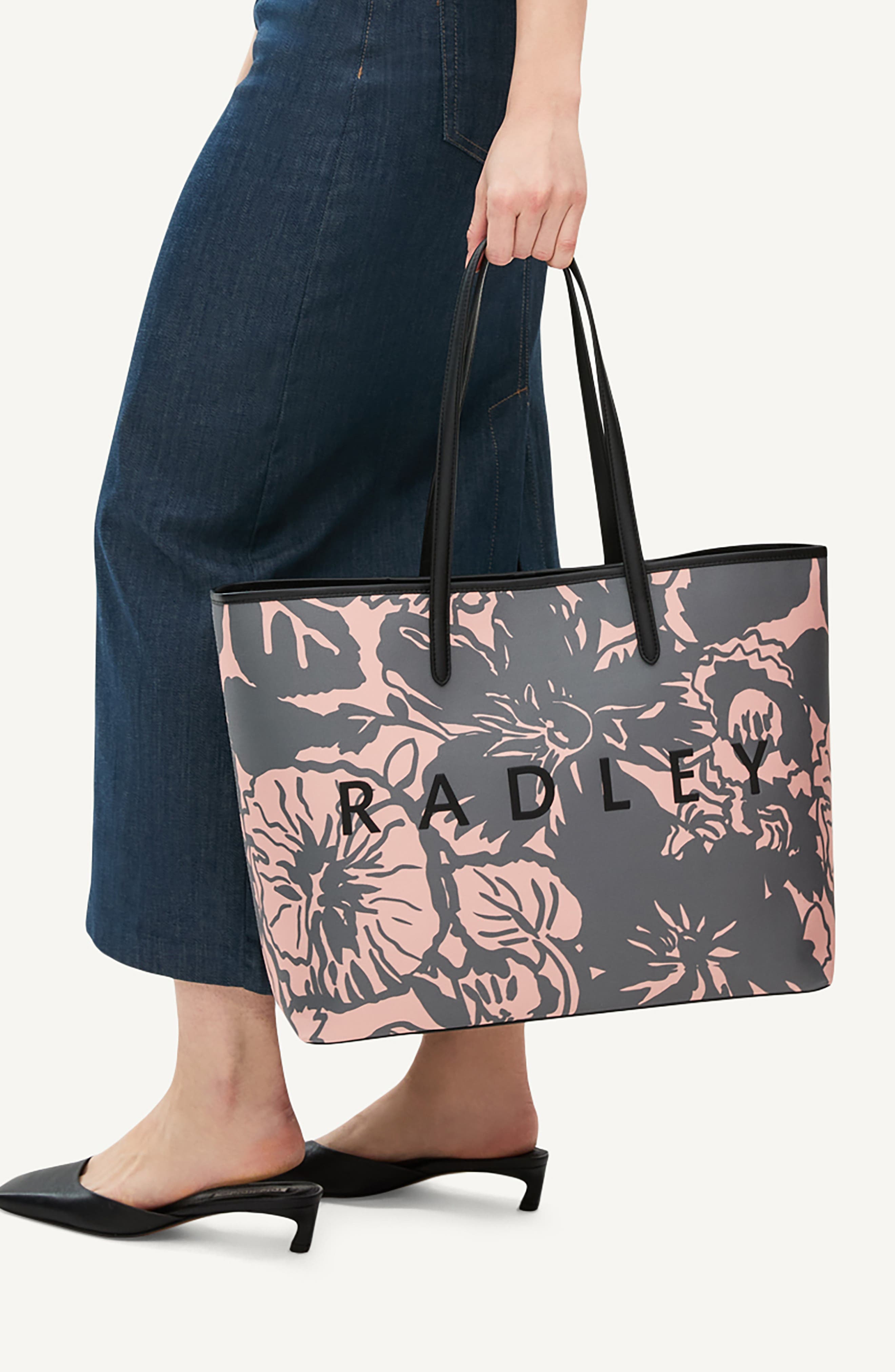 Radley Southwell Gardens Floral Medium Crossbody Bag, Alternate, color, Black/Pink