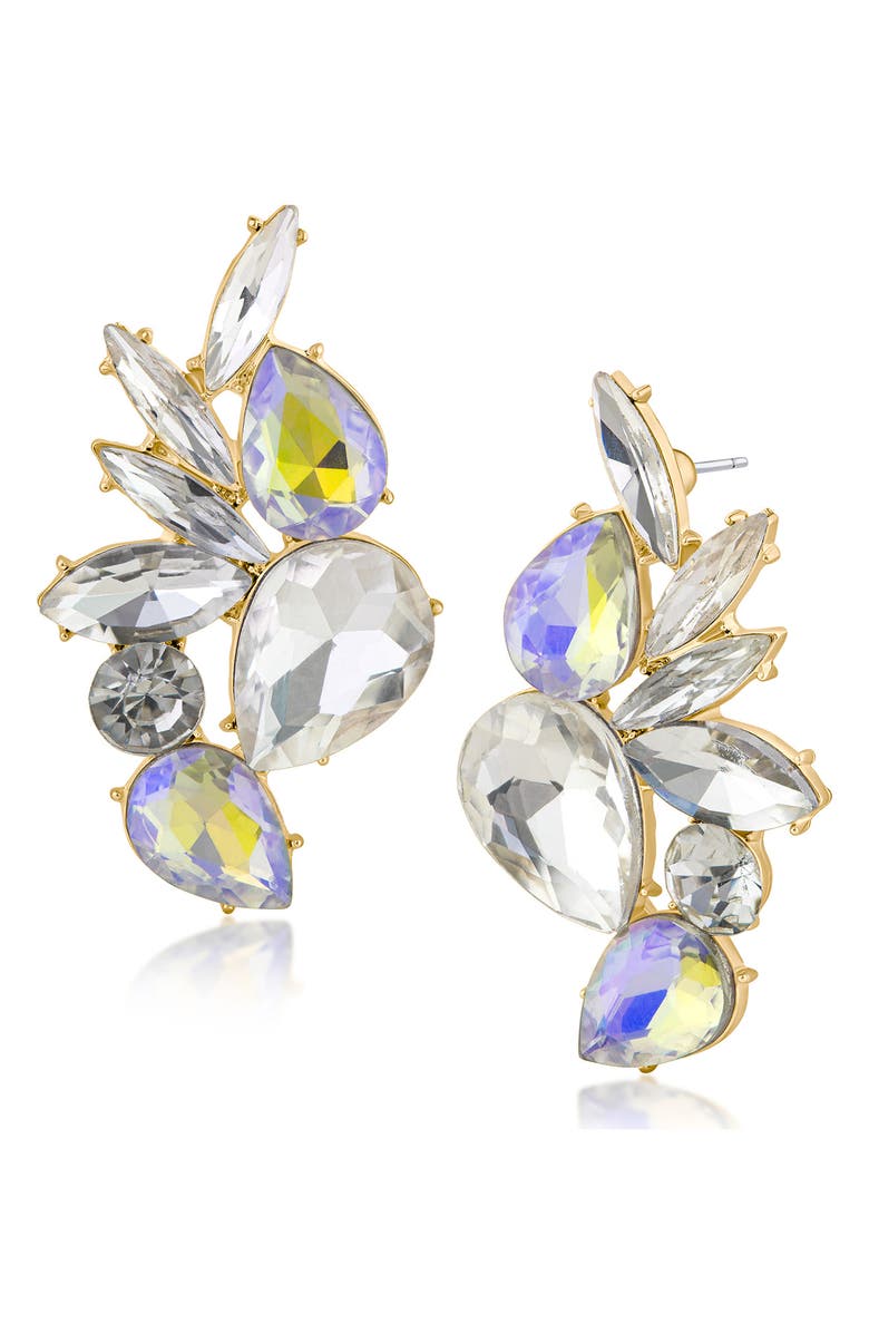 JARDIN Mixed Crystal Cluster Statement Earrings, Main, color,