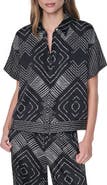 DKNY Scarf Print Button Front Shirt