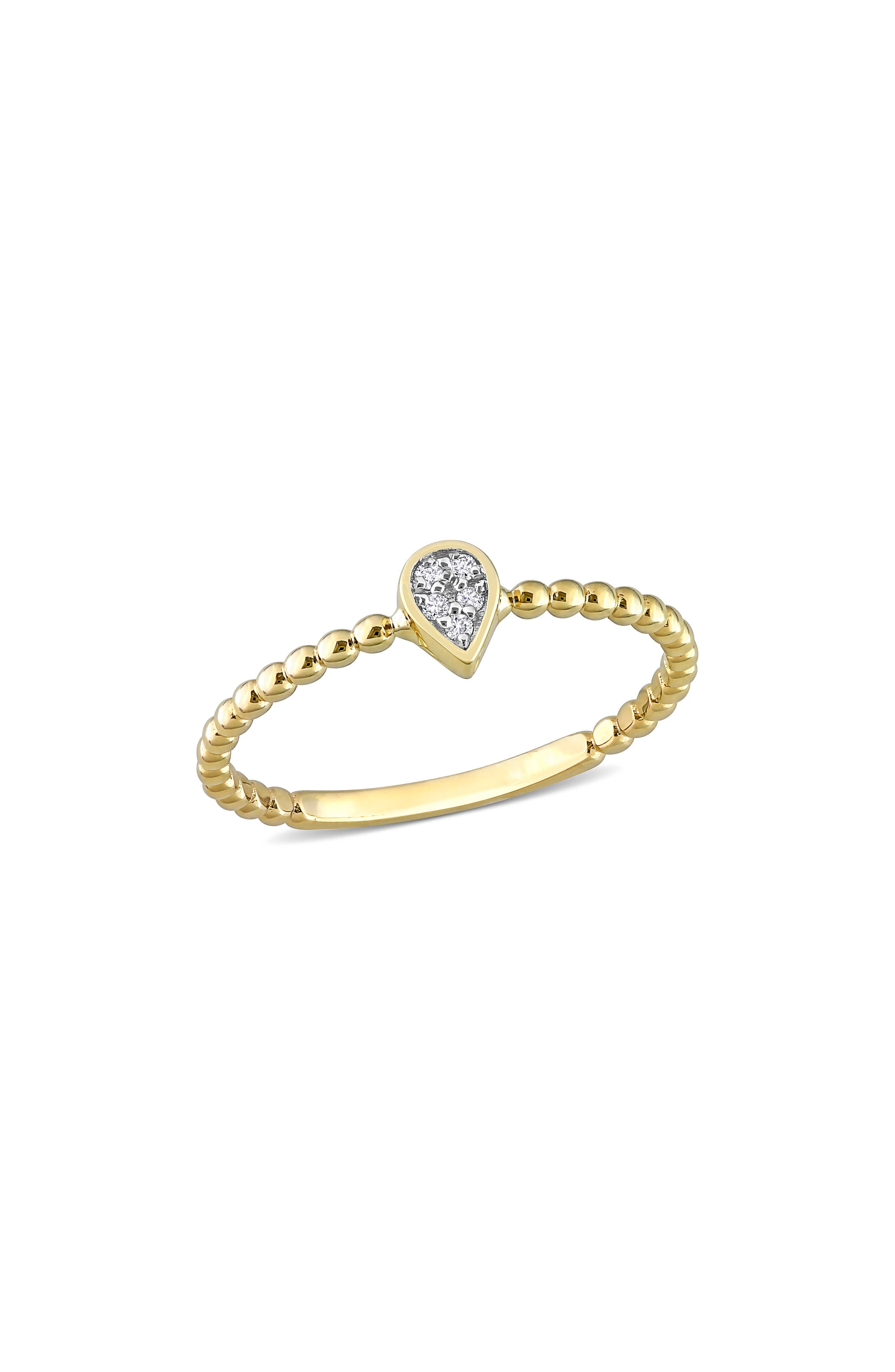 DELMAR Diamond Accent Teardrop Ring - 0.03ct.