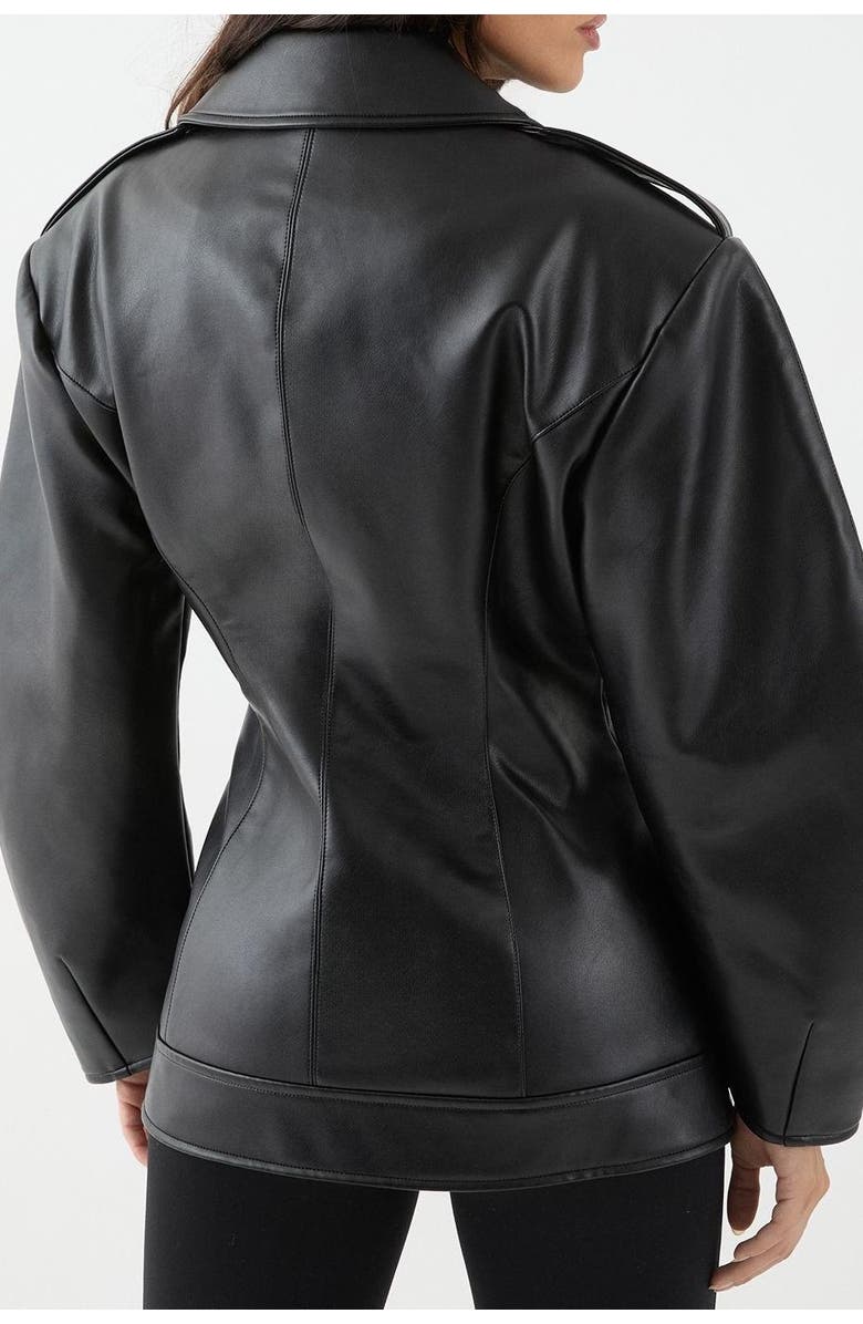 MissPap Faux Leather Biker Jacket, Alternate, color, Black