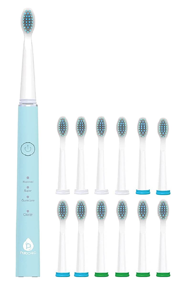 PURSONIC USB Rechargeable Sonic Toothbrush, Alternate, color, Green/Blue