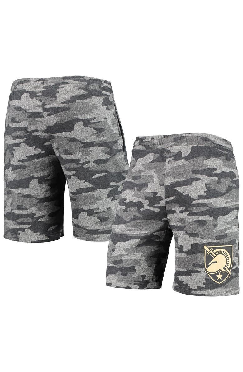 CONCEPTS SPORT Men's Concepts Sport Charcoal/Gray Army Black Knights Camo Backup Terry Jam Lounge Shorts, Main, color, 