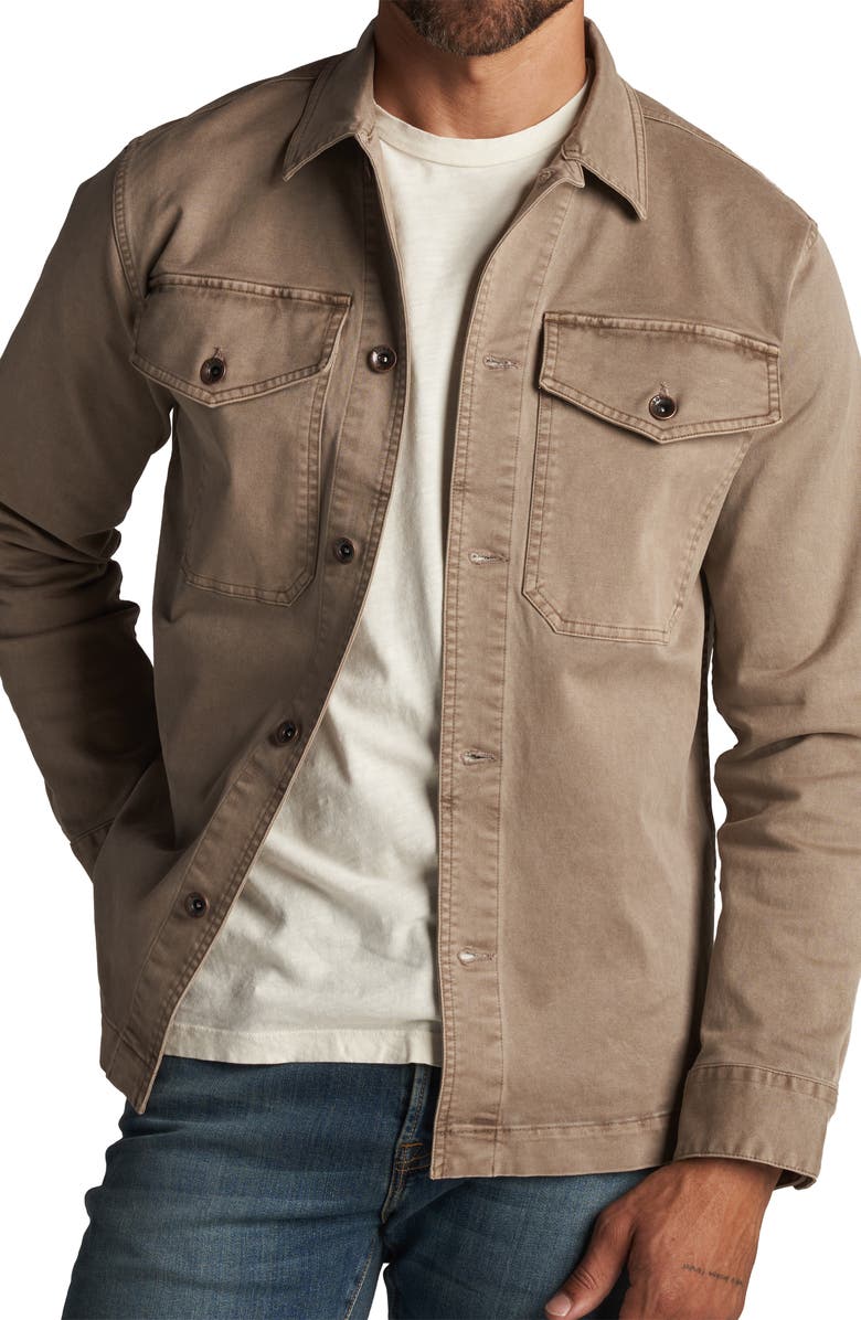 Rowan Odessa Mid Century Cotton Stretch Twill Shirt Jacket, Alternate, color, Stone
