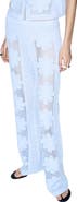 MANGO Openwork Embroidery Straight Leg Pants