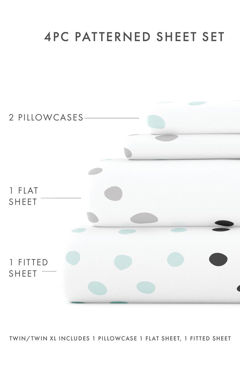 HOMESPUN HOME SPUN Premium Ultra Soft Trio Pattern 4-Piece Bed Sheets Set, Alternate, color, Light Gray