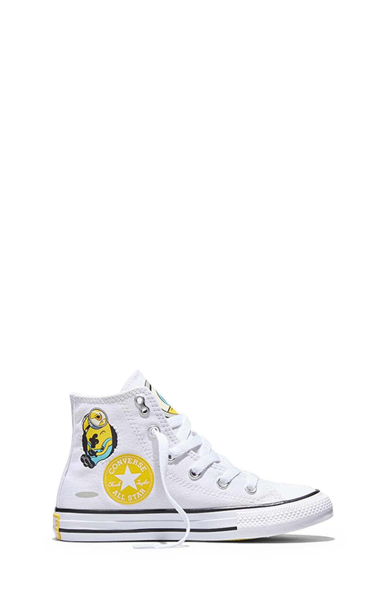 Kids' x Minions Chuck Taylor® All Star® High Top Sneaker, Alternate, color, WHITE/ YELLOW/ WHITE