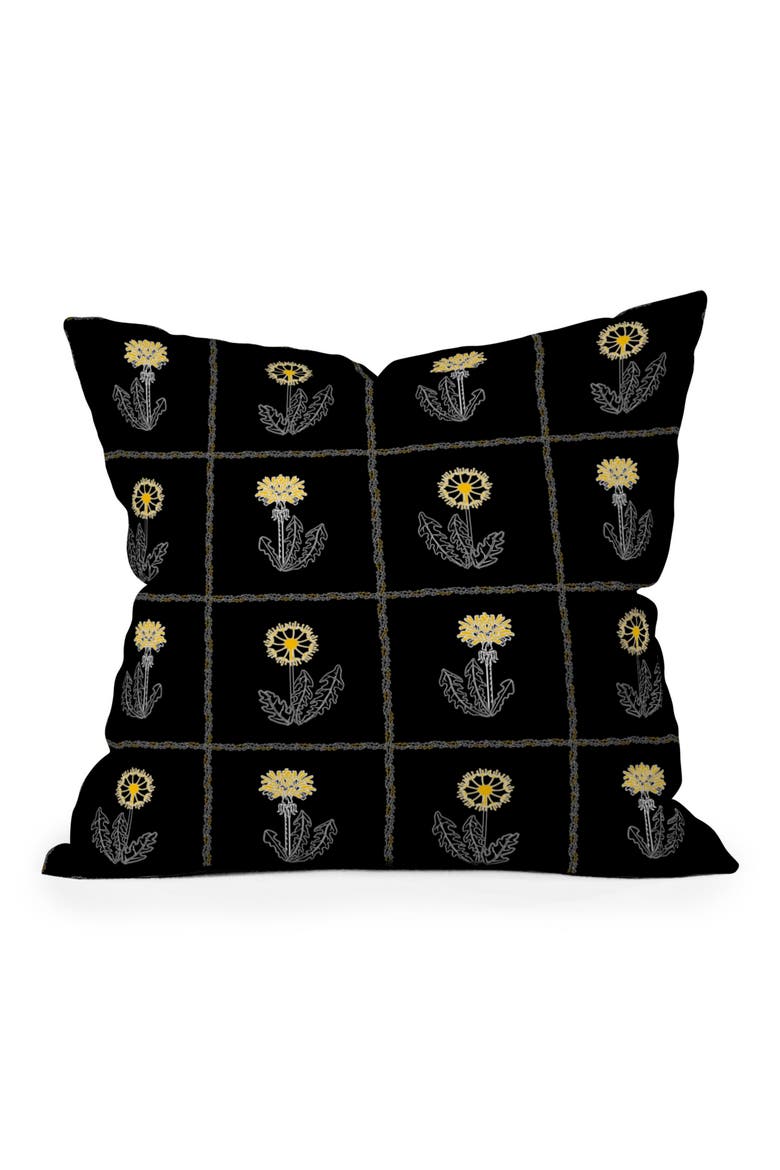 Dandelion Patchwork Accent Pillow, Main, color, BLACK