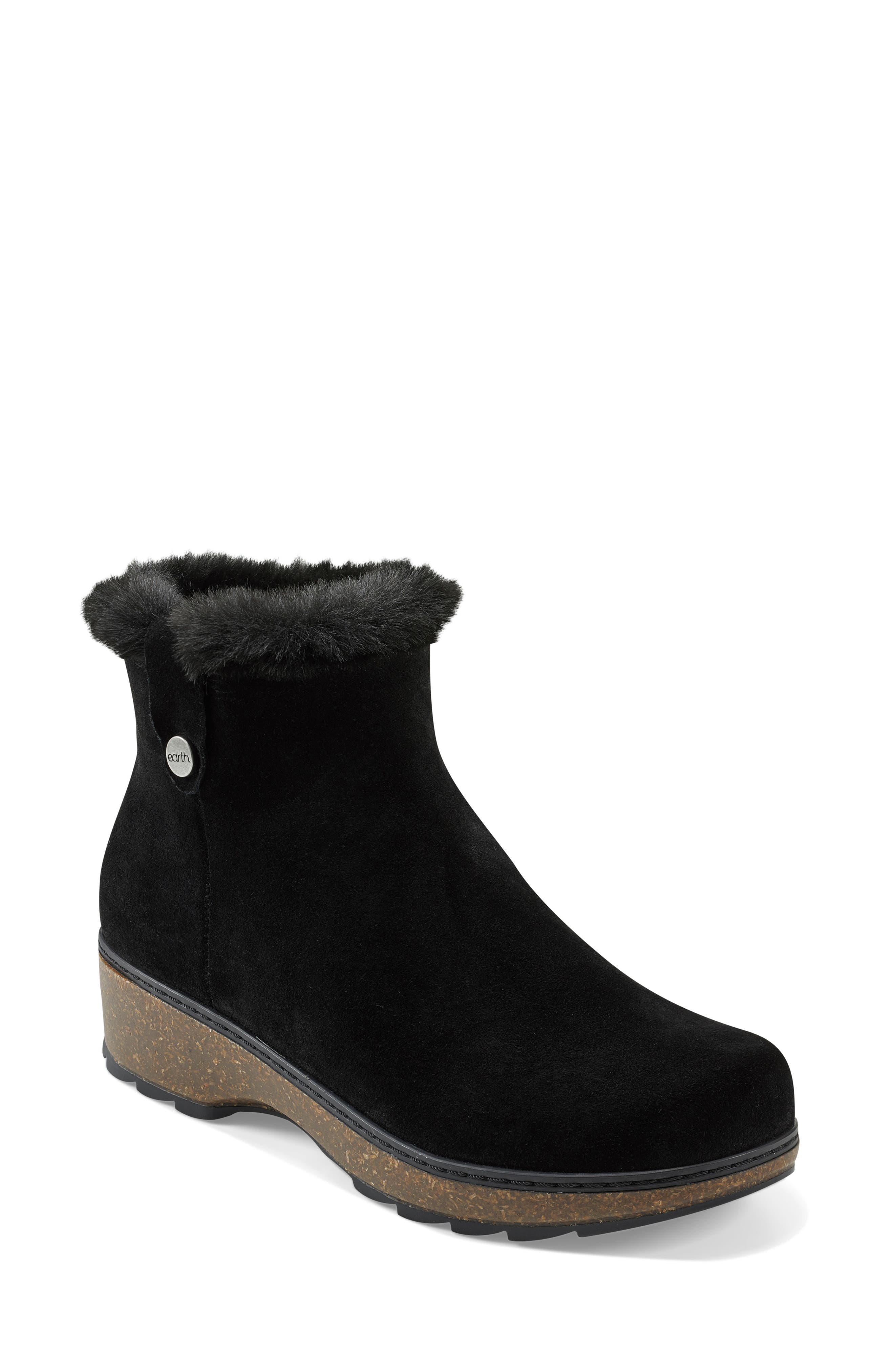 Earth<sup>®</sup> Kim Faux Fur Lined Bootie, Main, color, Black