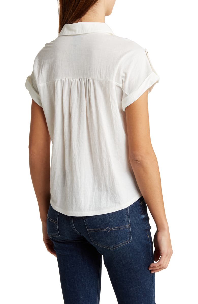 Bobeau Short Sleeve Button-Up Shirt, Alternate, color, 