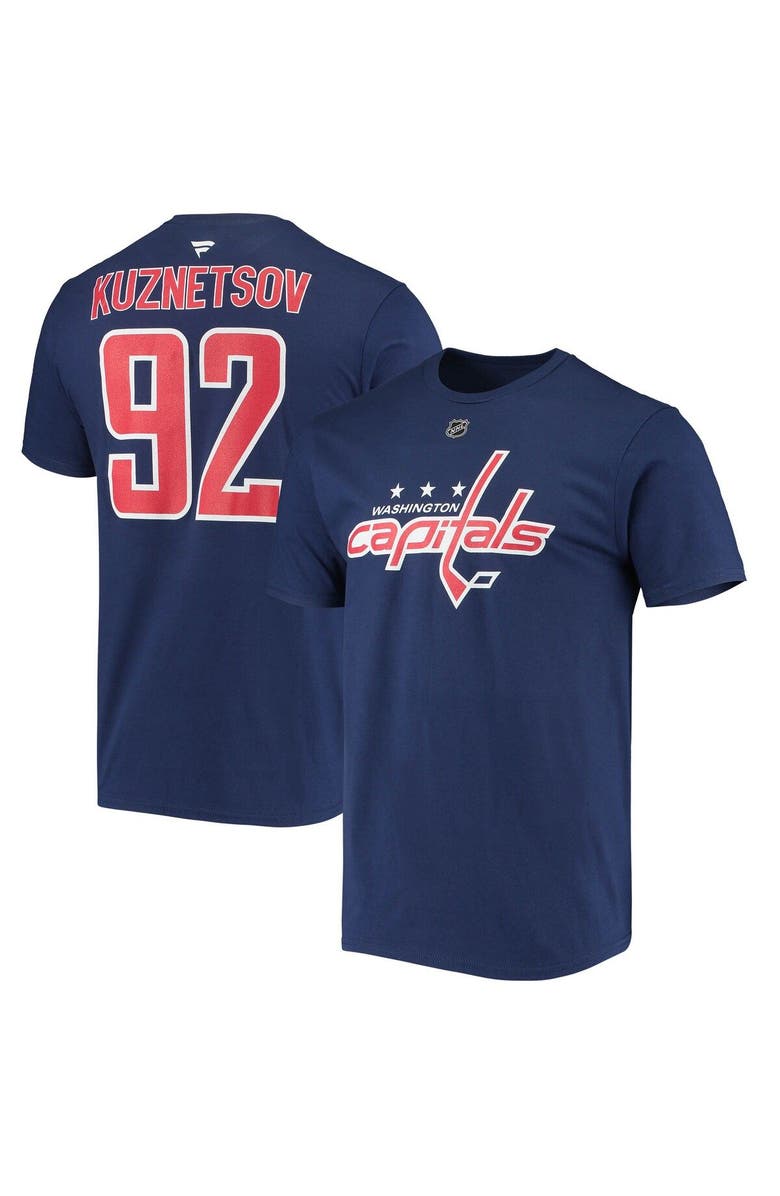 FANATICS Men's Fanatics Branded Evgeny Kuznetsov Navy Washington Capitals Name & Number T-Shirt, Alternate, color,