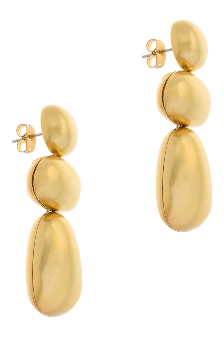 Dinah Dome Drop Earrings, Alternate, color, GOLD TONE