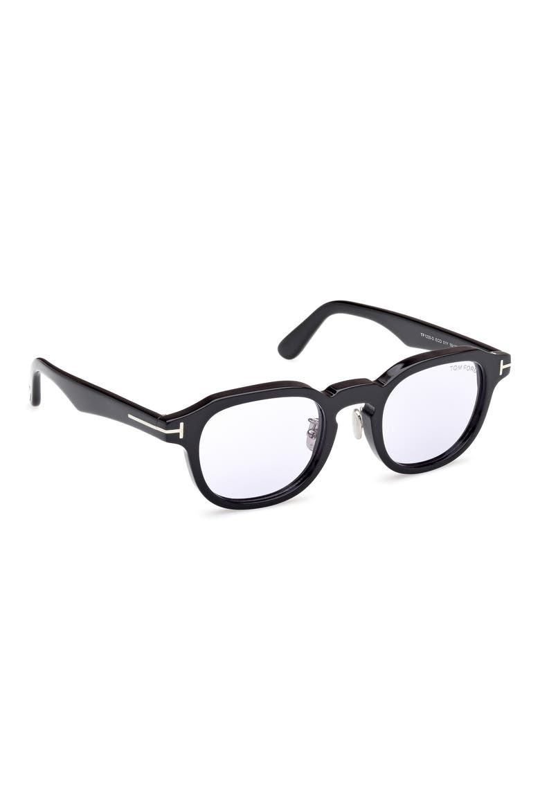 50mm Square Tinted Glasses, Alternate, color, SHINY BLACK / VIOLET