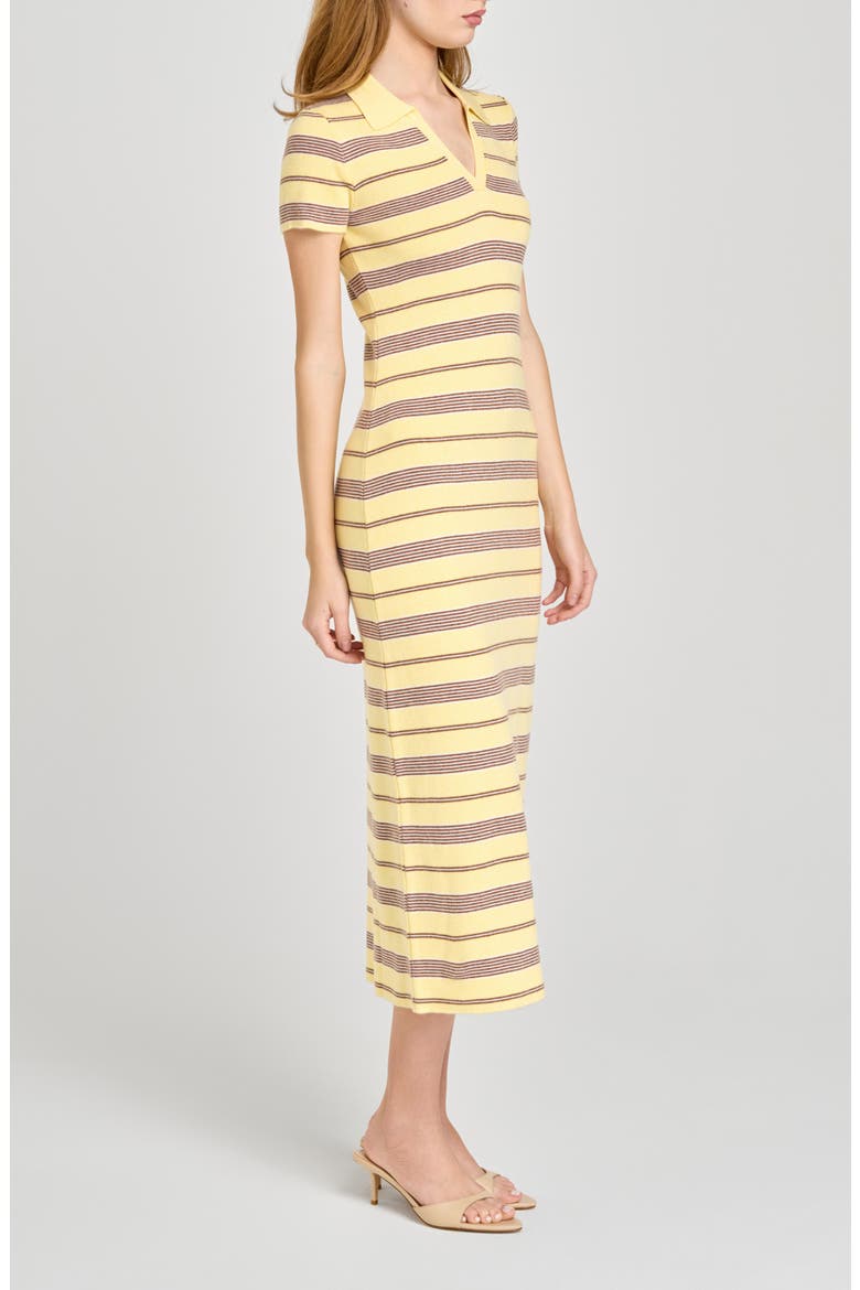 Carter Stripe Short Sleeve Sweater Dress, Alternate, color, YELLOW STRIPE