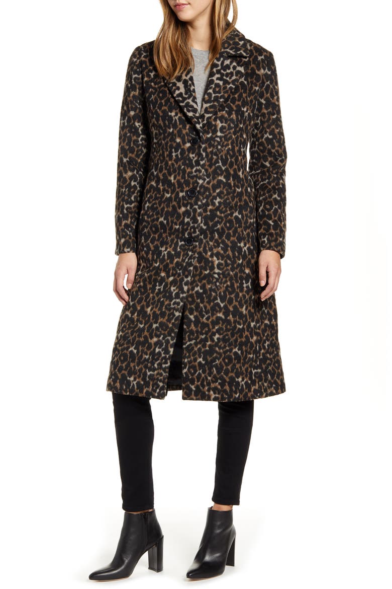 Leopard Print Coat, Alternate, color, BROWN LEOPARD