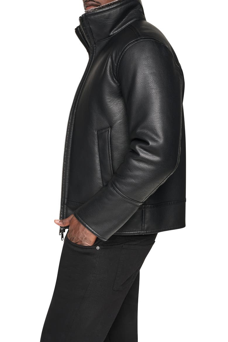 Faux Leather Jacket, Alternate, color, BLACK