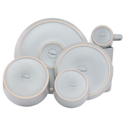 Elama Luxmatte Light Grey 20 Piece Dinnerware Set In Gray