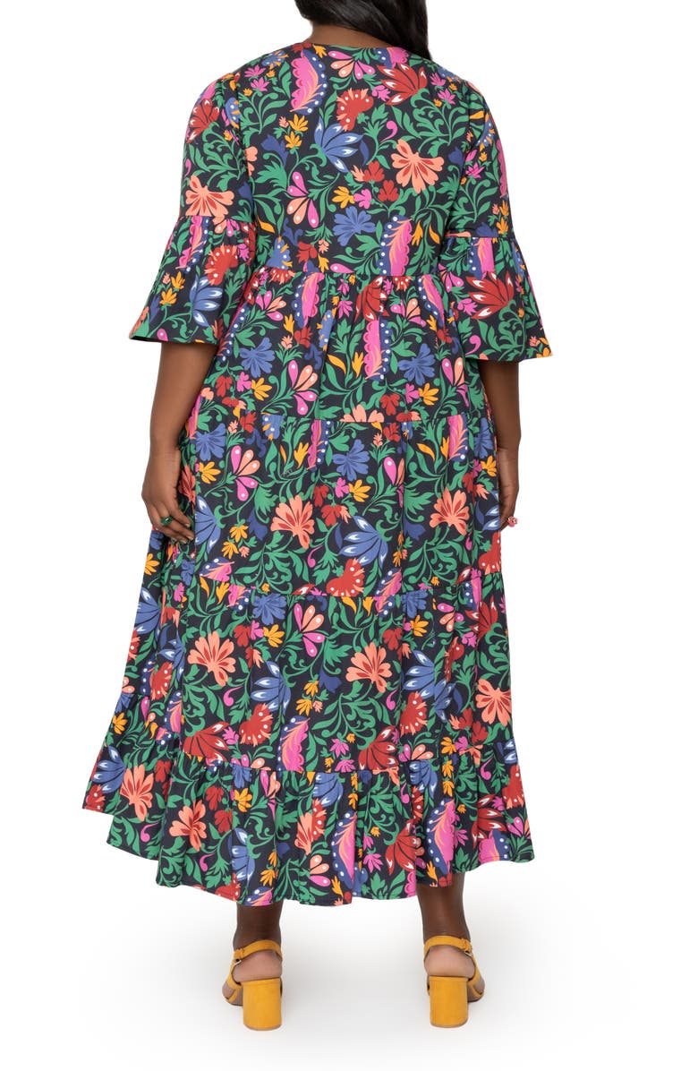 Leota Sariah Floral Print Ruffle Dress, Alternate, color, 
