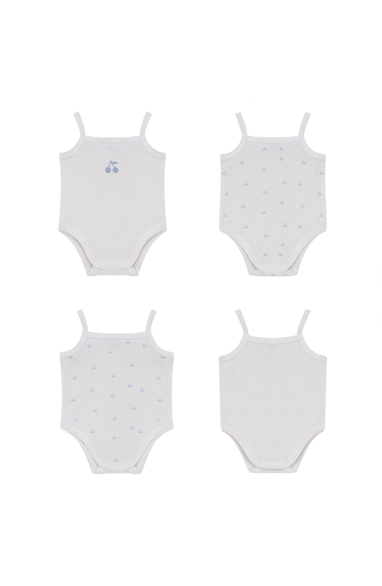 Bebe Bella Cherry Print Romper Set, Main, color, White/Blue
