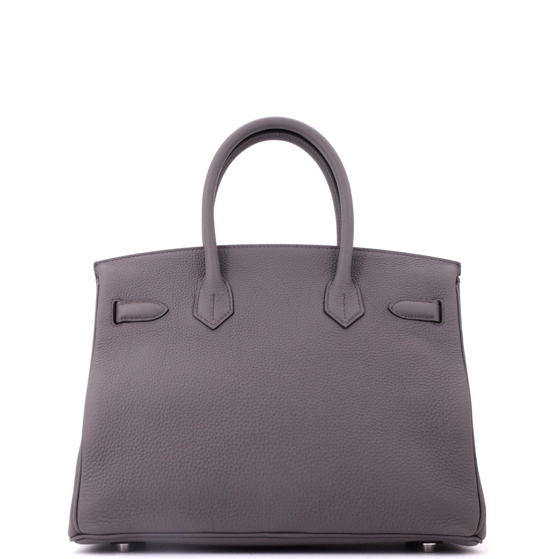 Pre-Owned Hermes Birkin Handbag Grey Togo with Palladium Hardware 30, Alternate, color, Etain