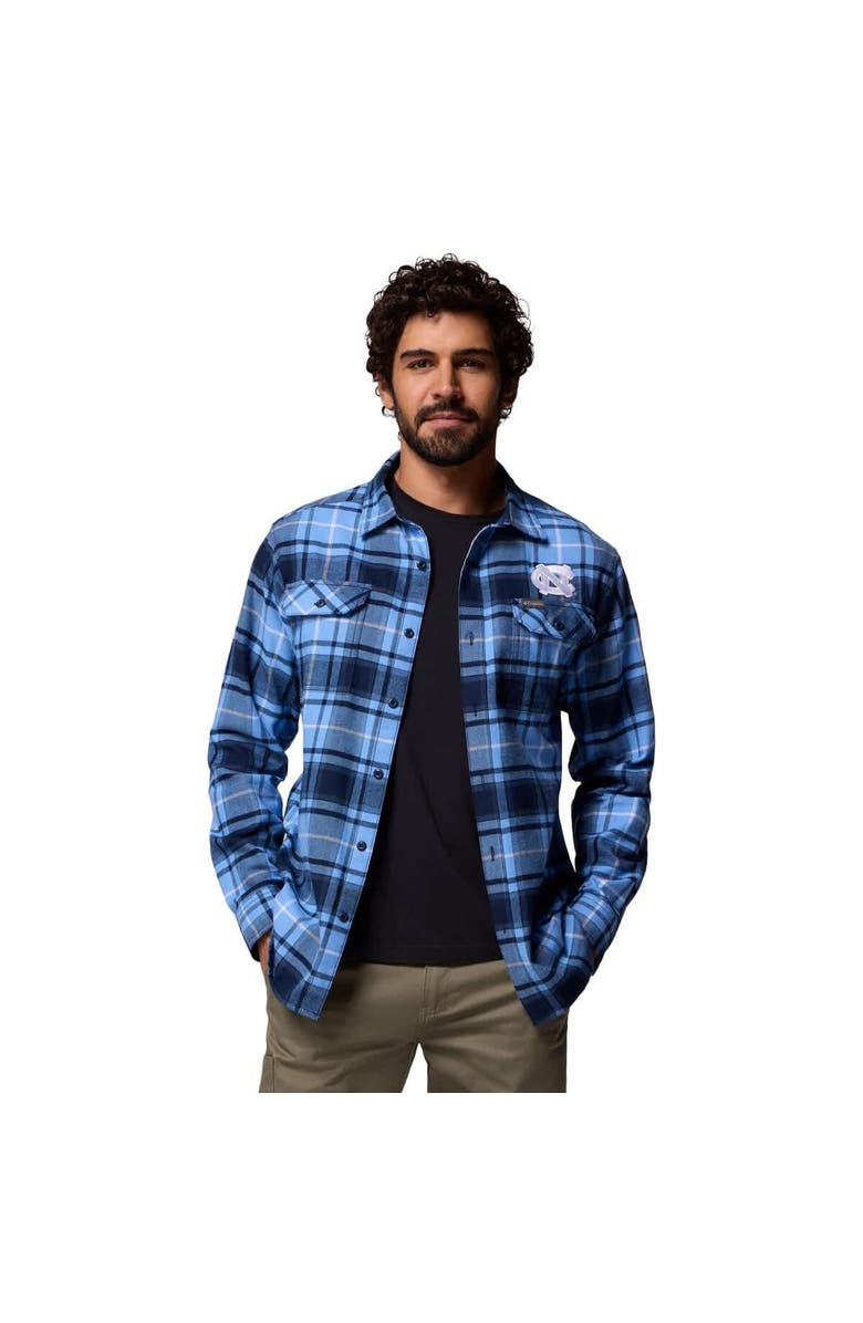 Columbia Men's Columbia Carolina Blue North Carolina Tar Heels Flare Gun Omni-Wick Flannel Long Sleeve Button-Up Shirt, Alternate, color,