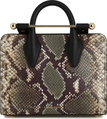 Sac Fourre-tote Moderne En Simili Cuir Serpent Noir - Grand Format 16"x12"x4" - Neuf Avec étiquettes
