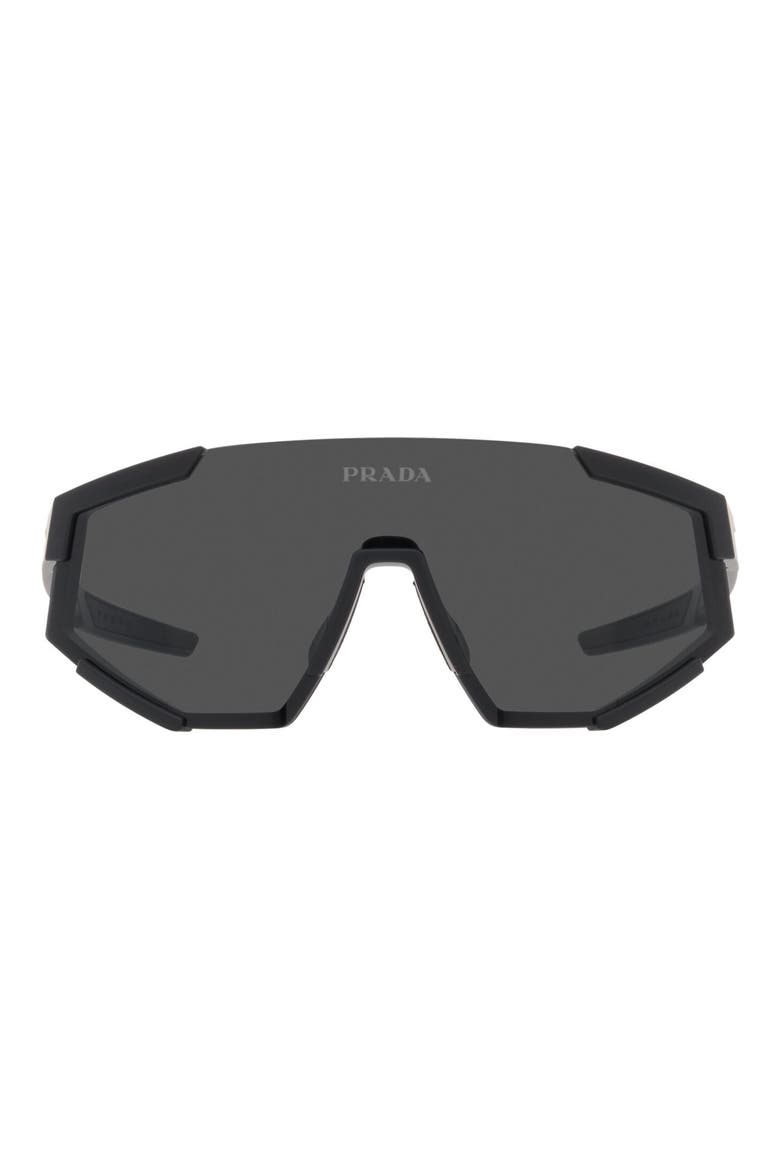 39mm Shield Sunglasses, Main, color, BLACK RUBBER/DARK GREY