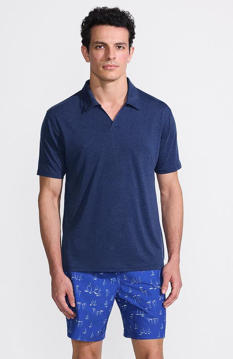 UPF 50 Short Sleeve Johnny Collar Polo Rash Guard Shirt