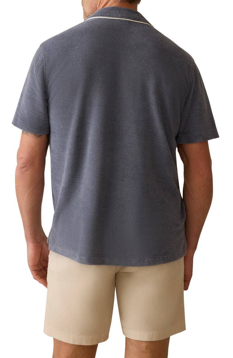 Faherty Cabana Terry Cloth Camp Shirt, Alternate, color, Eastern Storm