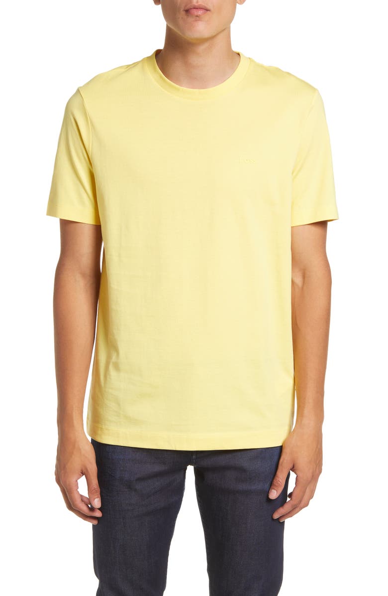 BOSS Thompson Solid T-Shirt, Main, color, Light/ Pastel Yellow