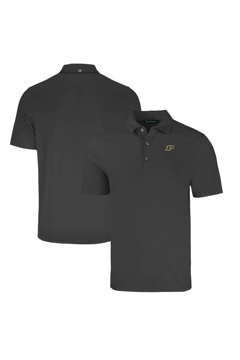 Men's Cutter & Buck Heather Black Purdue Boilermakers Big & Tall Forge Eco Stretch Recycled Polo, Main, color, Heather Black