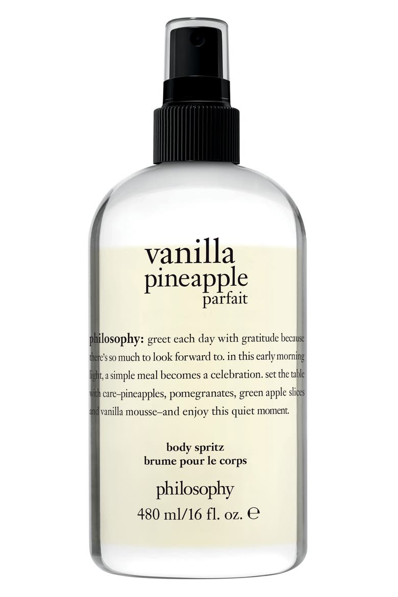 vanilla pineapple parfait body spritz - 16 fl oz./480 mL, Main, color, NO COLOR