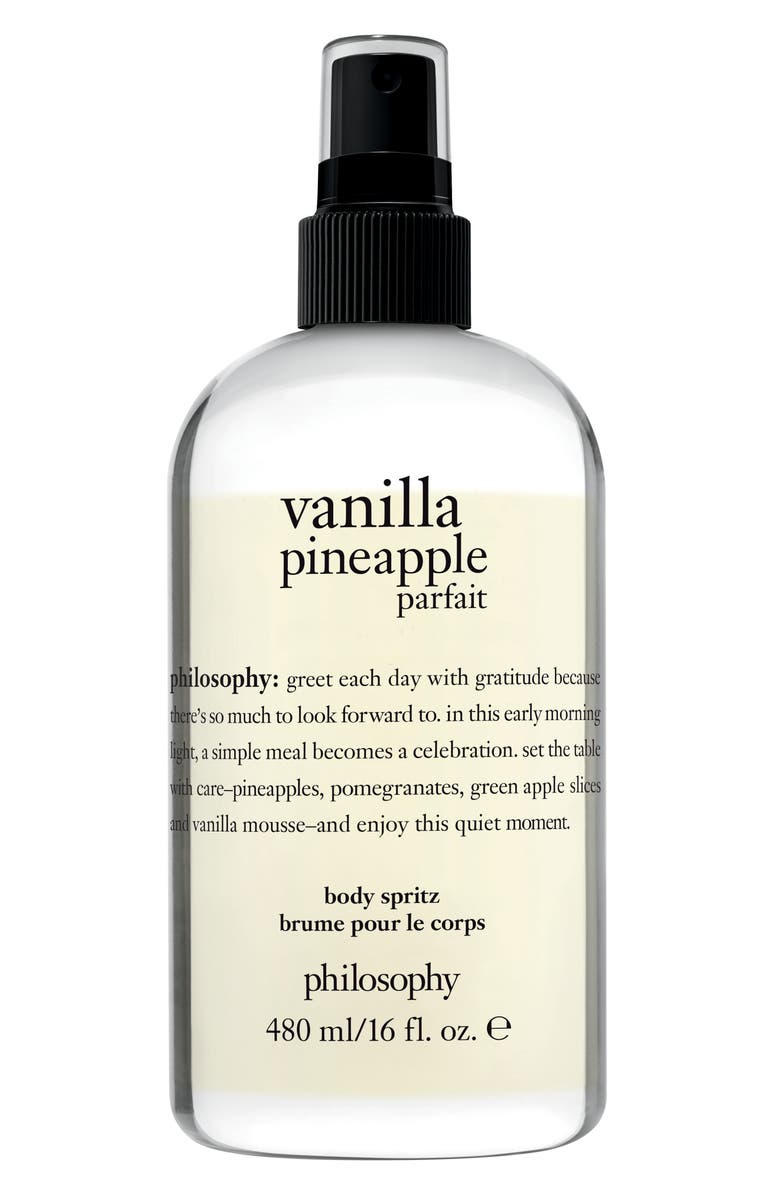 philosophy vanilla pineapple parfait body spritz - 16 fl oz./480 mL, Main, color,