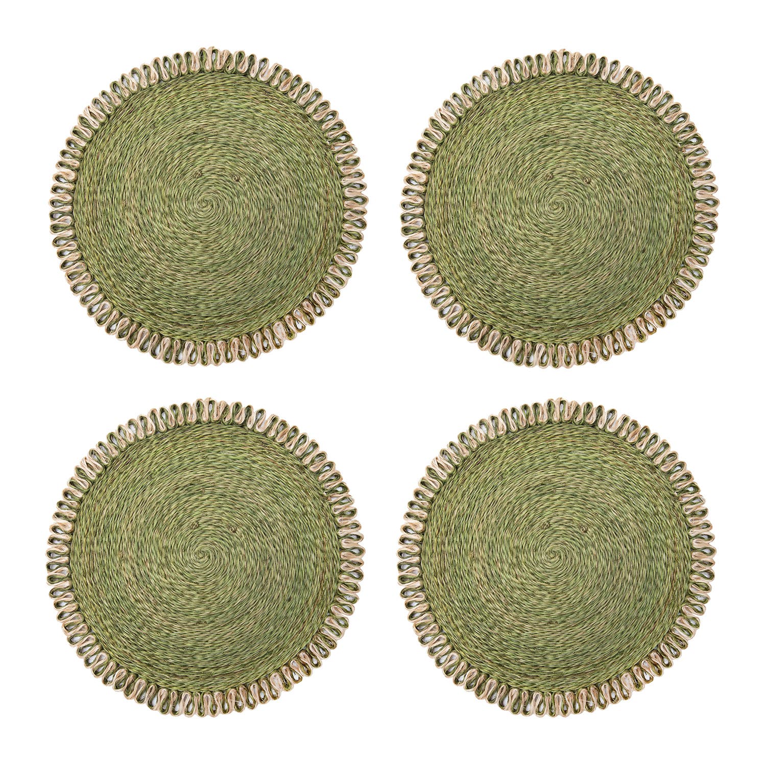 Olive Green, Natural 15" Round