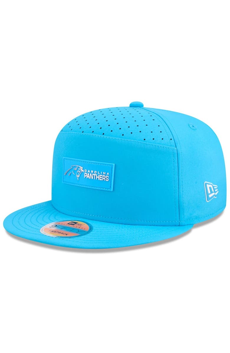 New Era Men's New Era Blue Carolina Panthers 2025 Sideline  Split Panel 9FIFTY Snapback Hat, Main, color, 