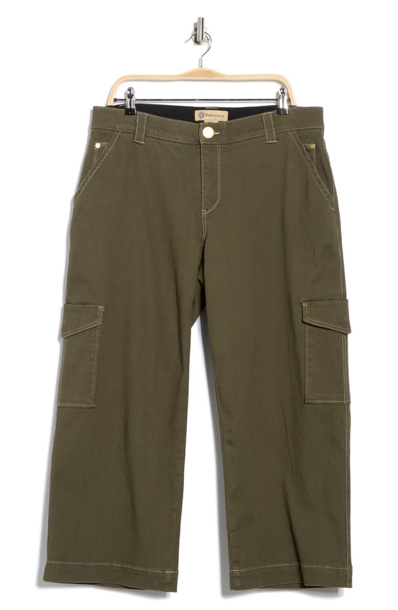 Democracy Contrast Stitch Cargo Jeans, Alternate, color, Caper