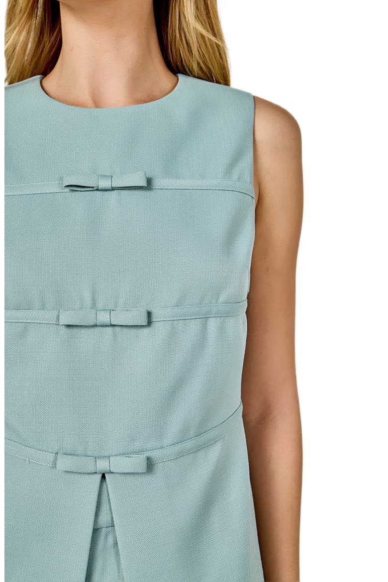 Bow Detail Split Front Top, Alternate, color, STONEWASH BLUE