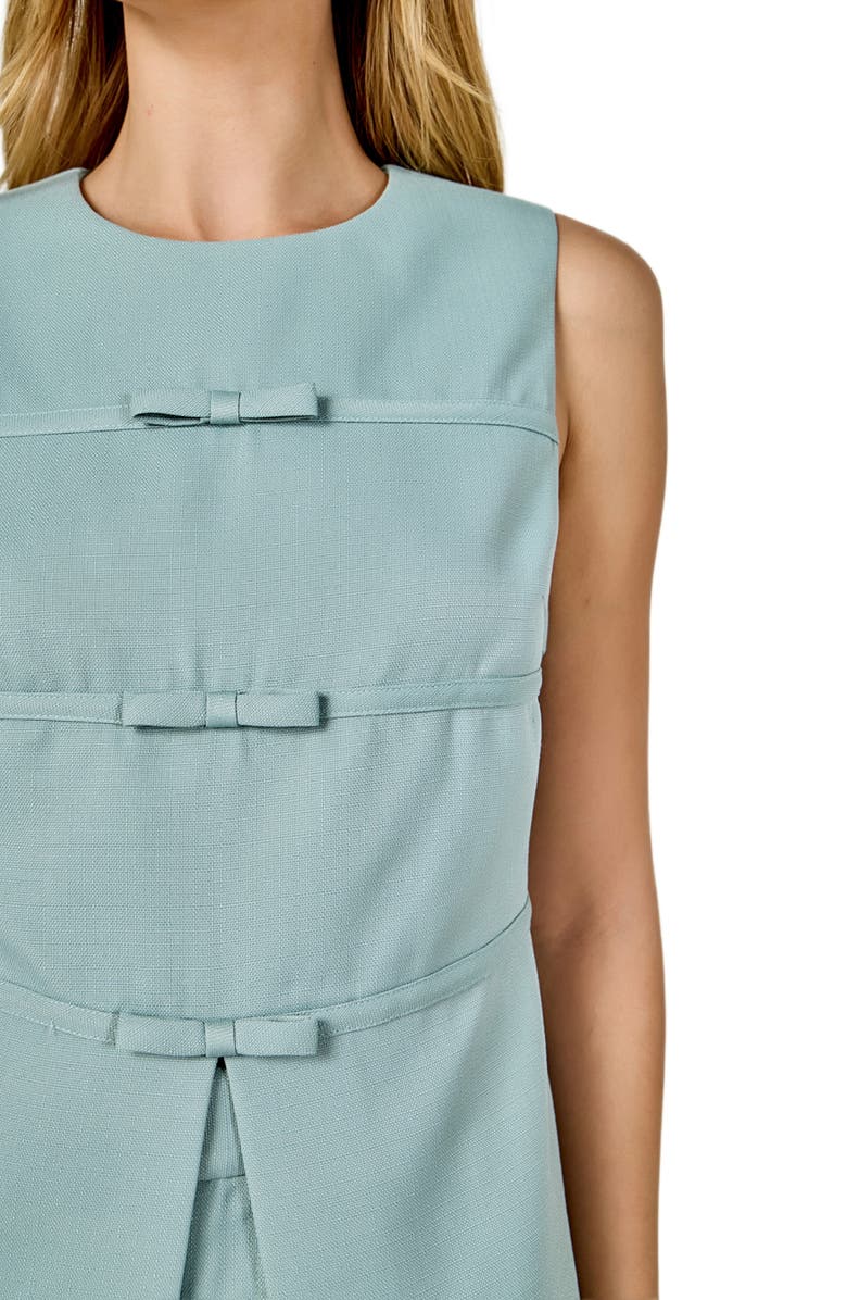 Endless Rose Bow Detail Split Front Top, Alternate, color, Stonewash Blue