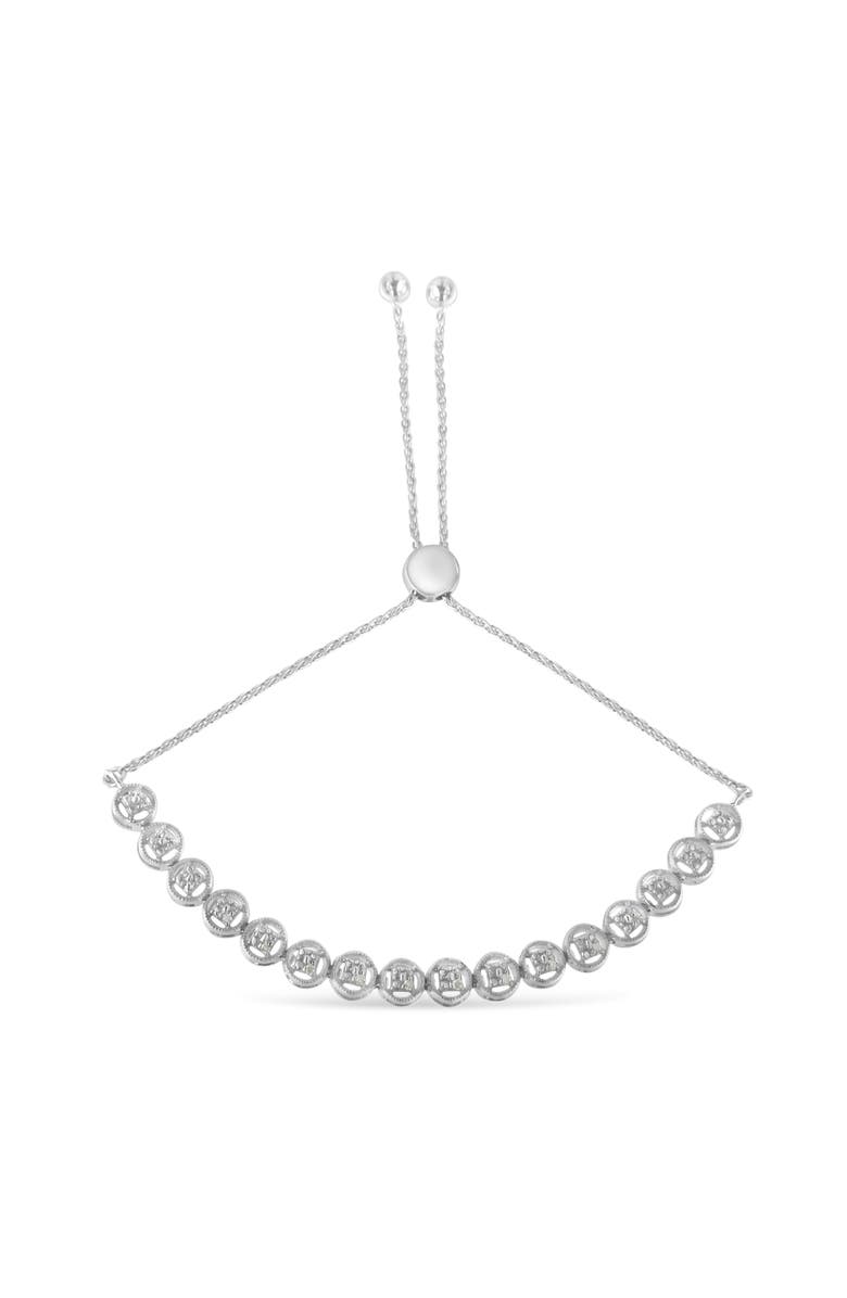 Haus of Brilliance Silver 1/10 Cttw Diamond Bolo Bracelet, Alternate, color, White